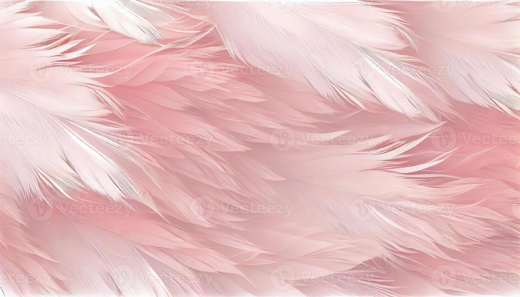 , Beautiful light pink closeup feathers, photorealistic background. Small fluffy pink feathers randomly scattered forming photo