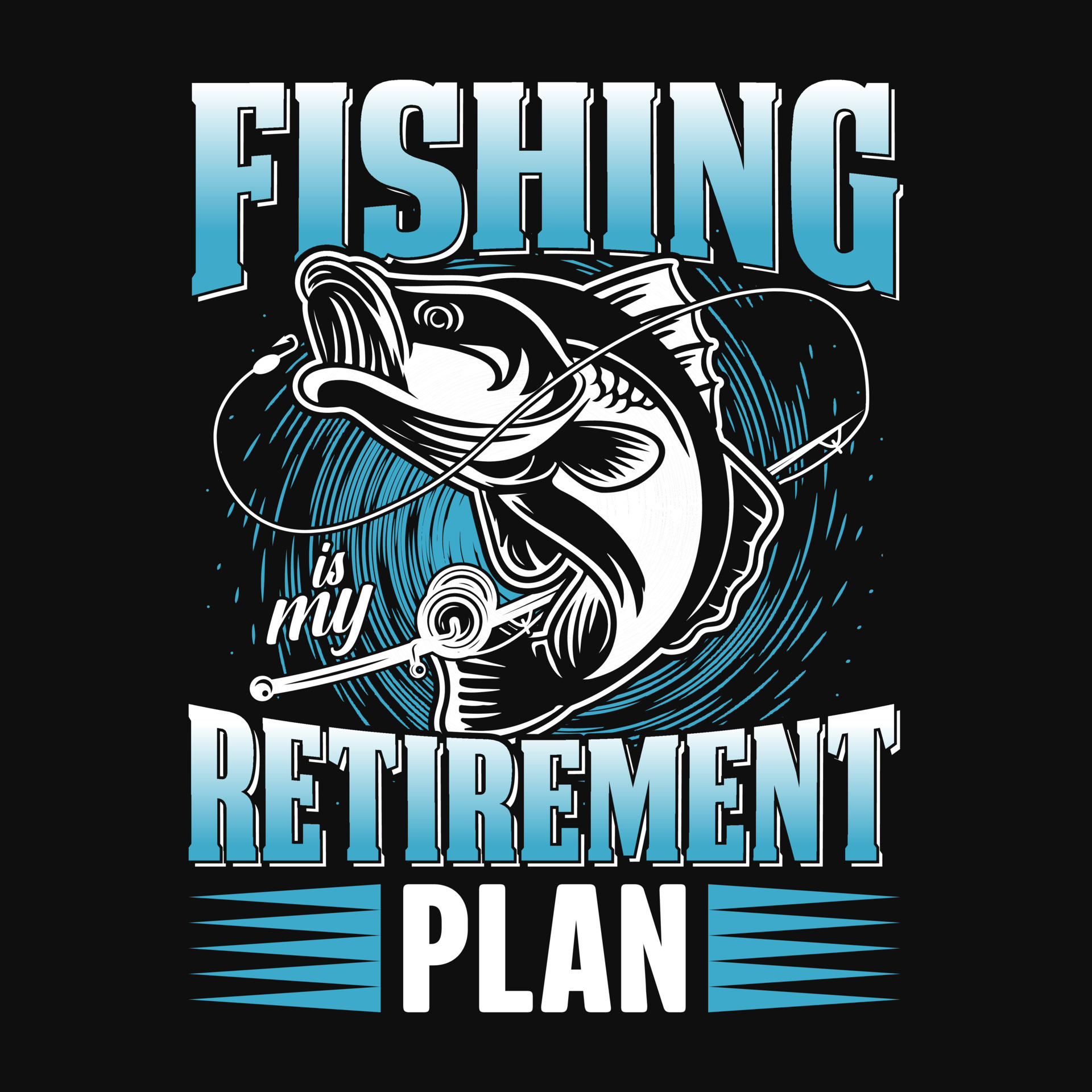 Fishing is my retirement plan - Fishing quotes vector design, t shirt  design 21737634 Vector Art at Vecteezy