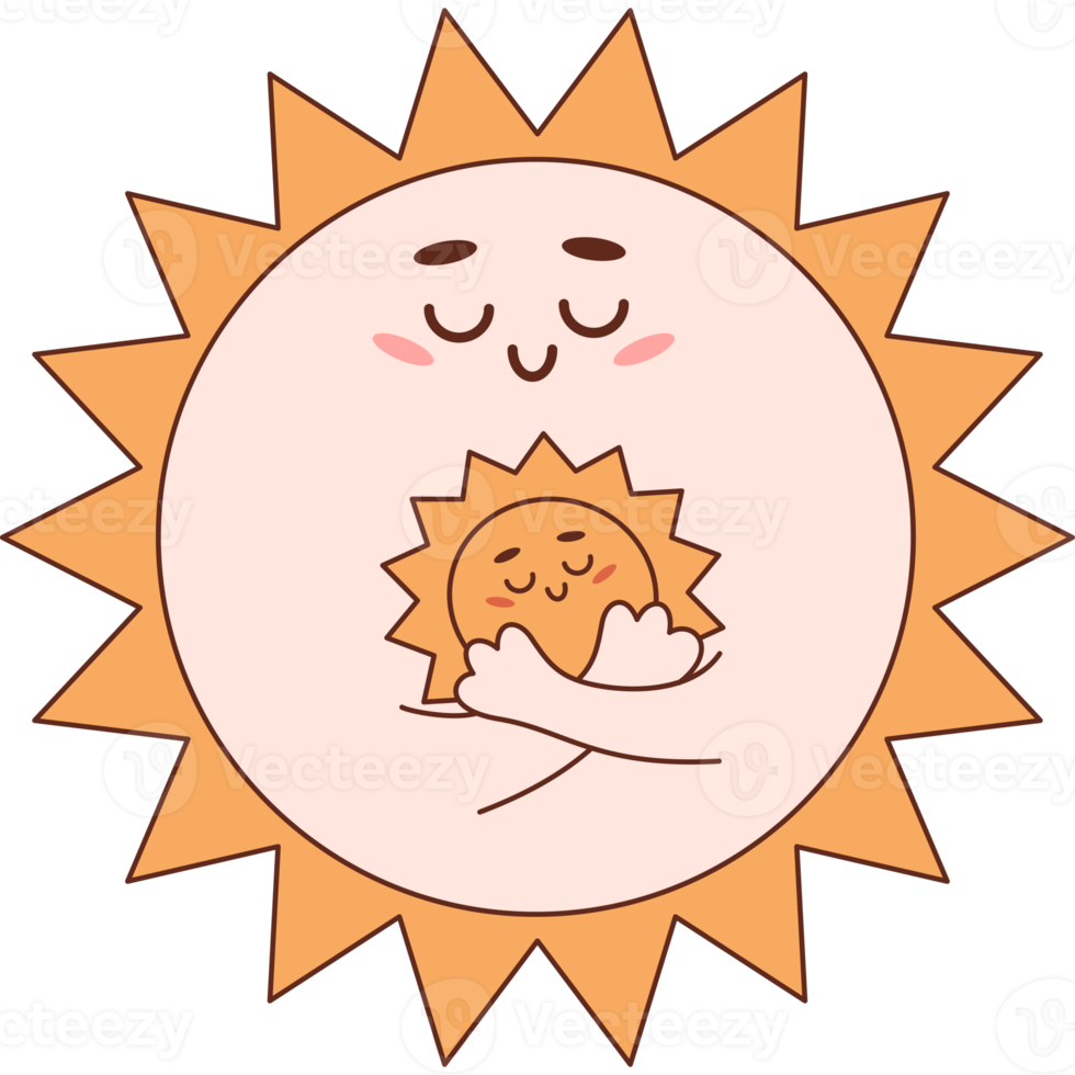 cute sun mom with baby png