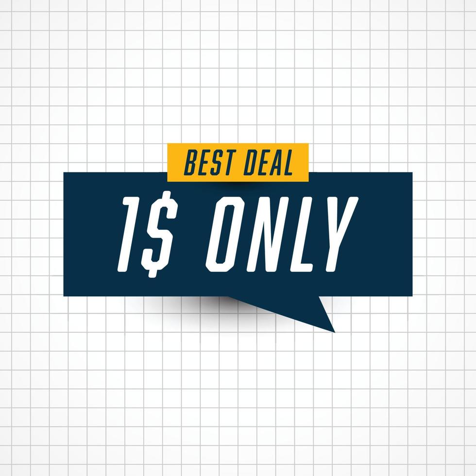 Best deal 1 dollar only sale label template design vector