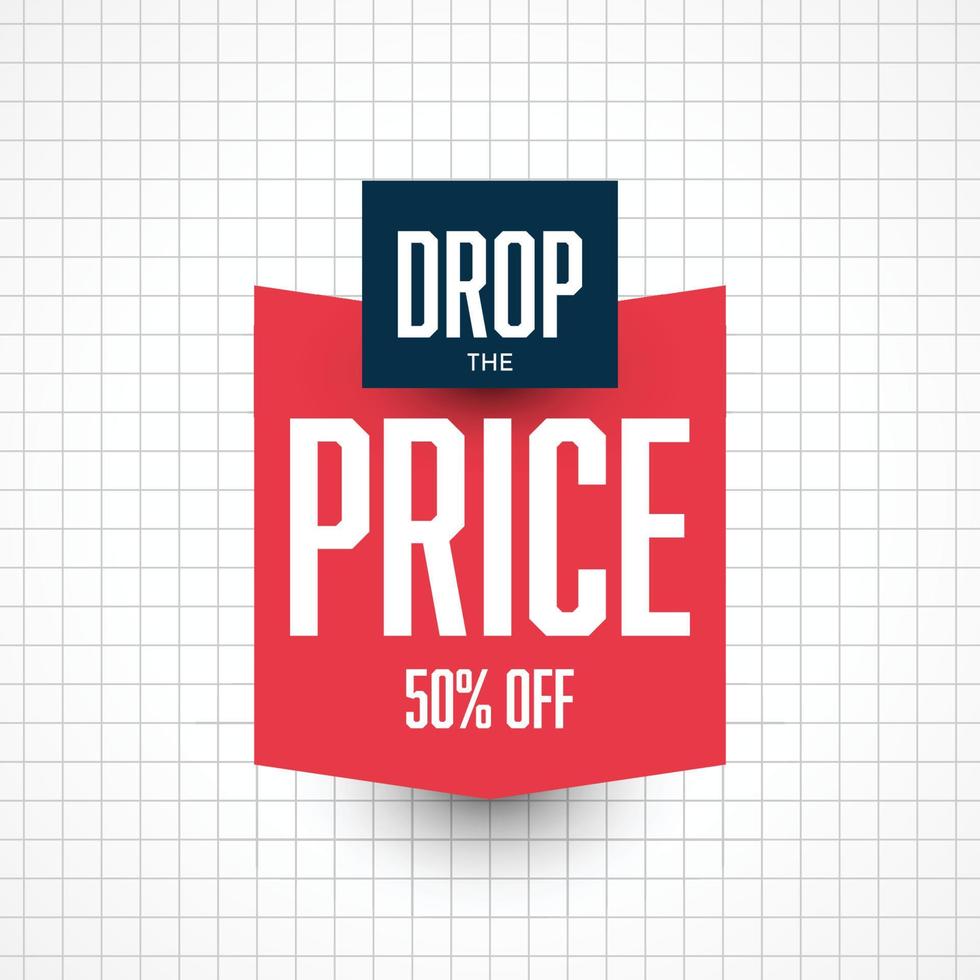 Drop the price tag sale label vector