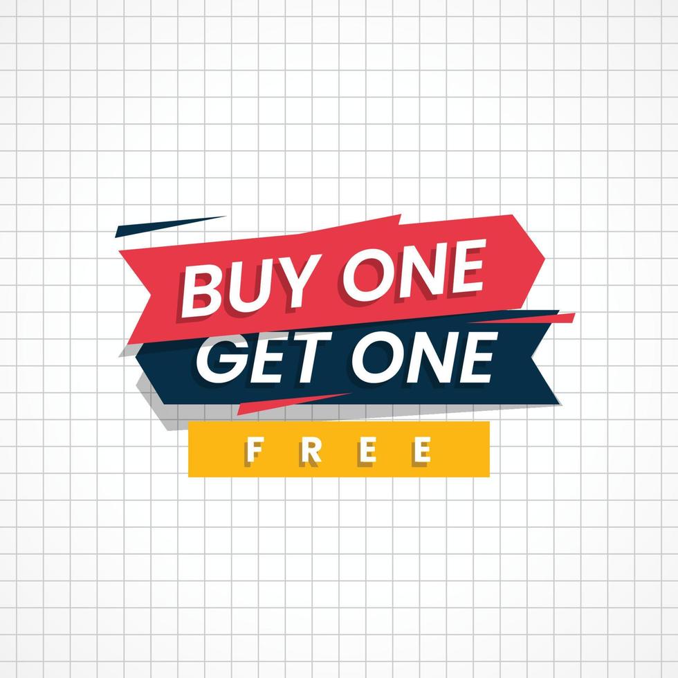 Buy one get one free tag label template design vector