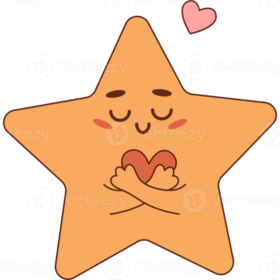 cute star with heart png