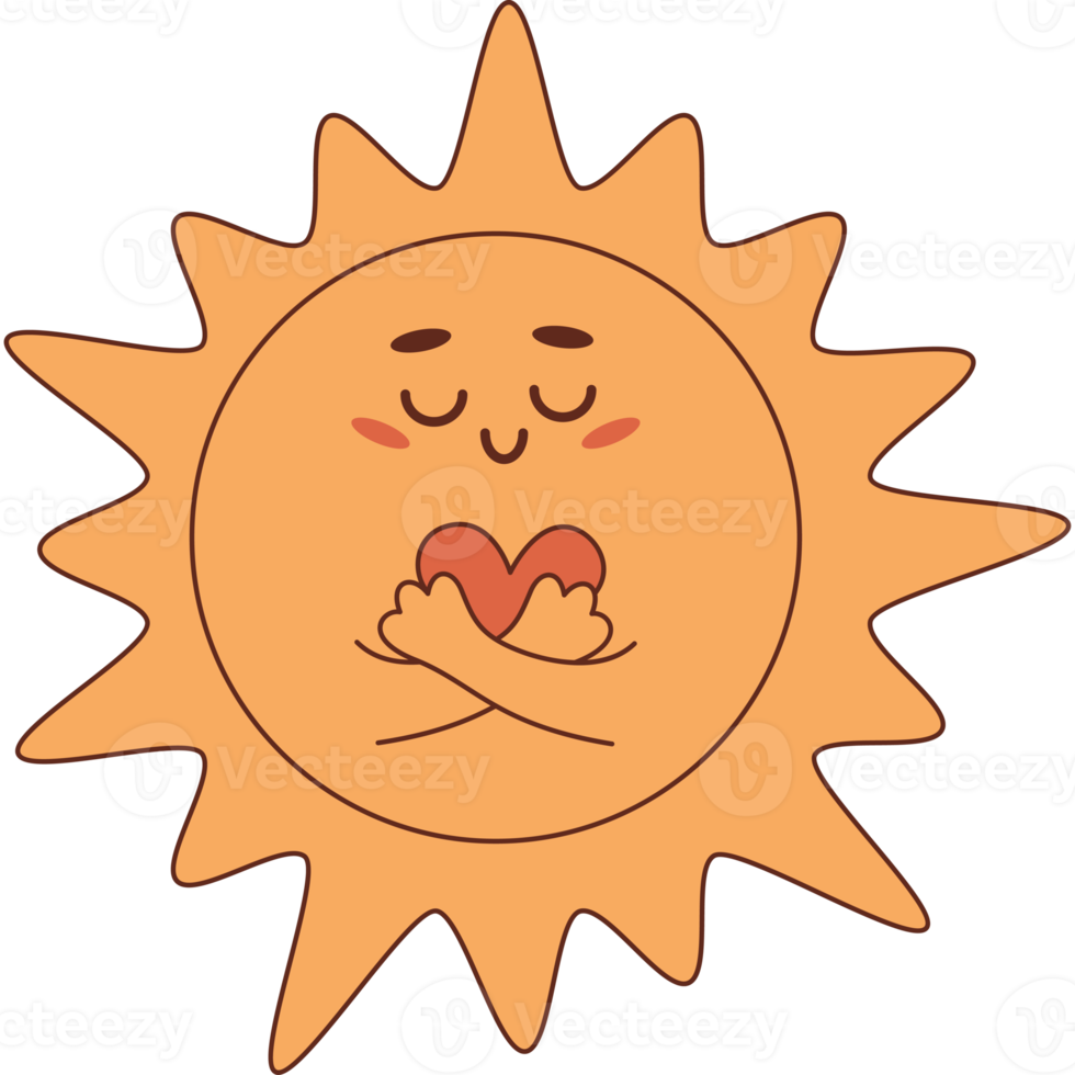 cute sun character png