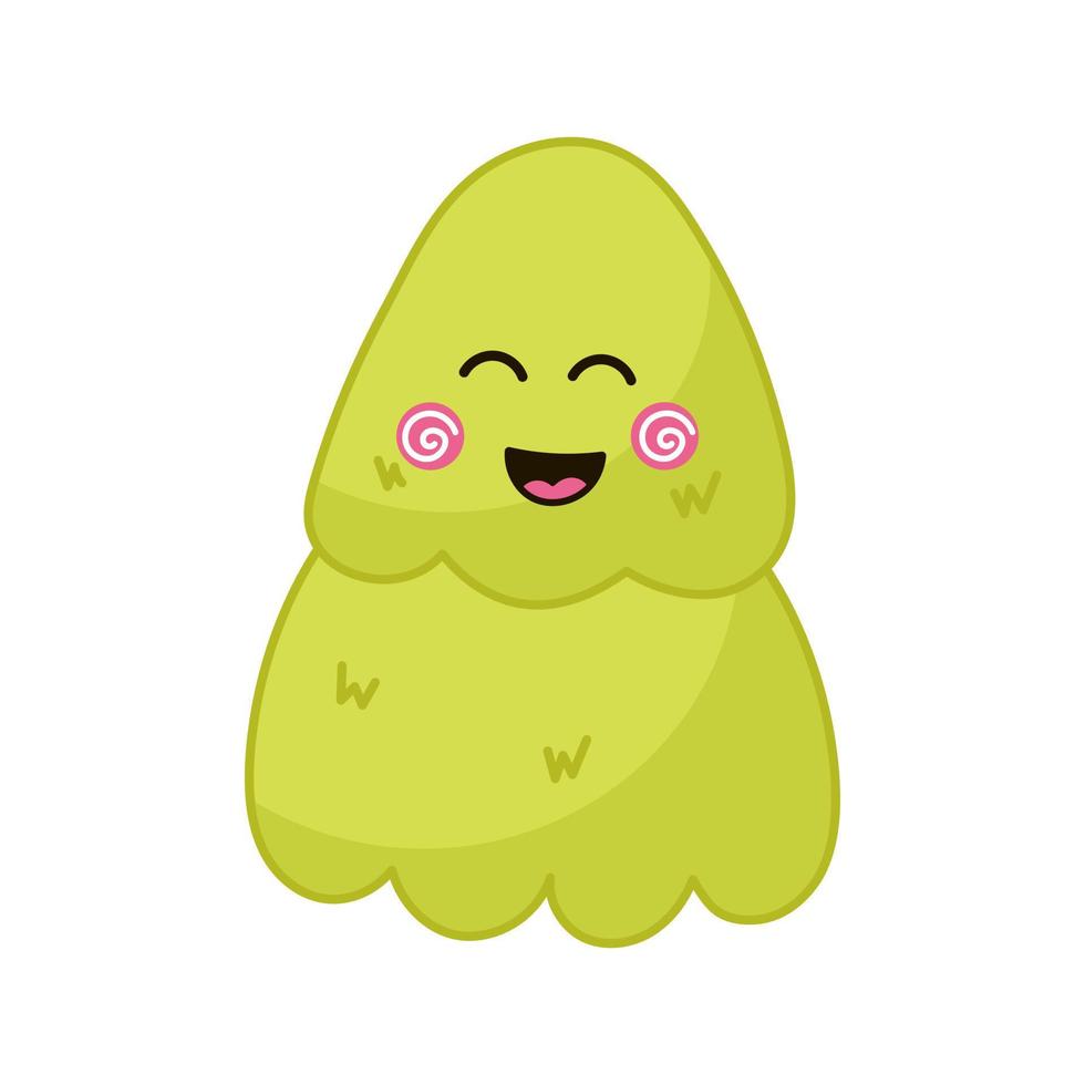 Funny Christmas tree cute mascot character smiling vector