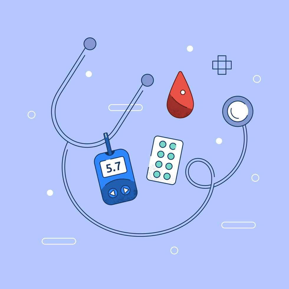 Diabetes concept in flat design vector