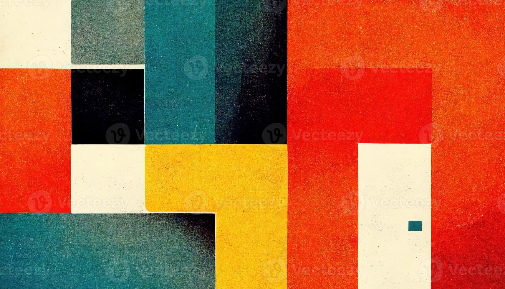 , abstract Bauhaus style background with grainy paper texture. Trendy contemporary minimal 20s geometric design. Digital art. photo