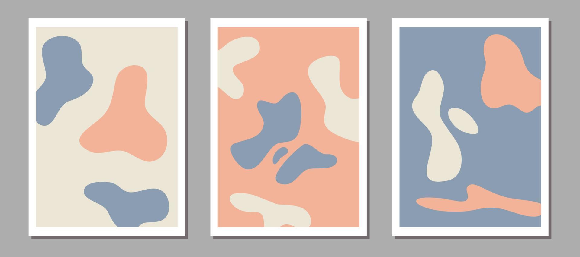 Matisse inspired posters with abstract shapes. Henri Matisse abstract art. Vector illustration