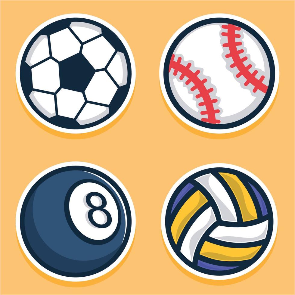 Sport balls collection vector icon illustration