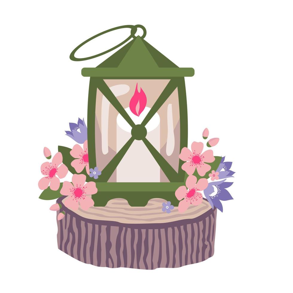 GARDEN LANTERN CANDLE vector