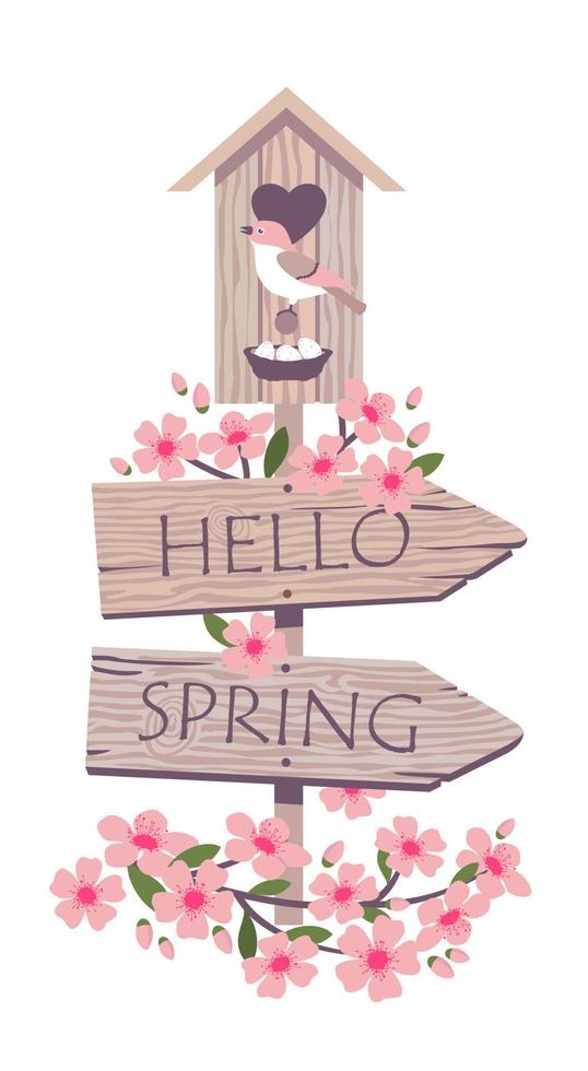 SPRING POINTER BIRDHOUSE vector