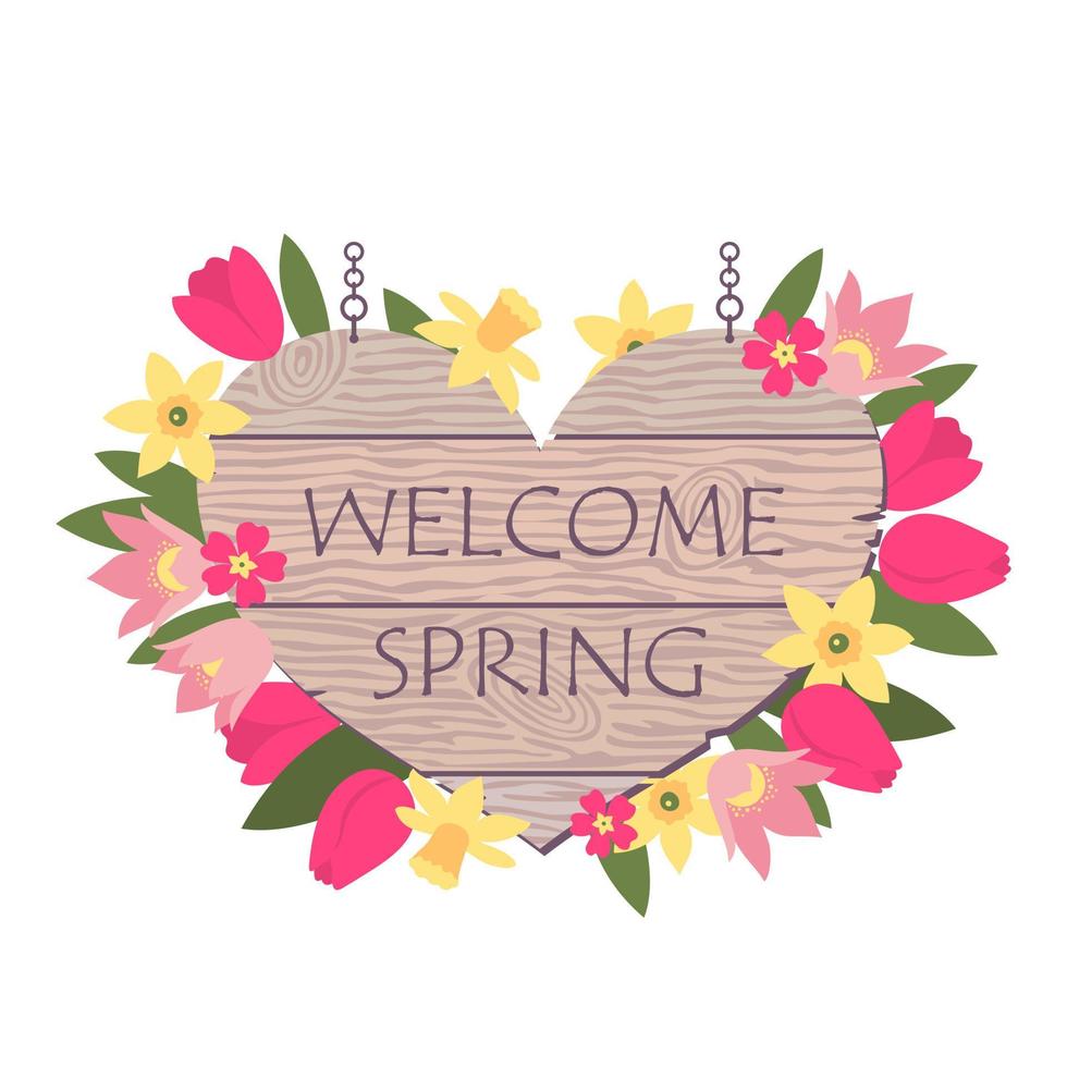 SPRING SIGN FLOWERS vector