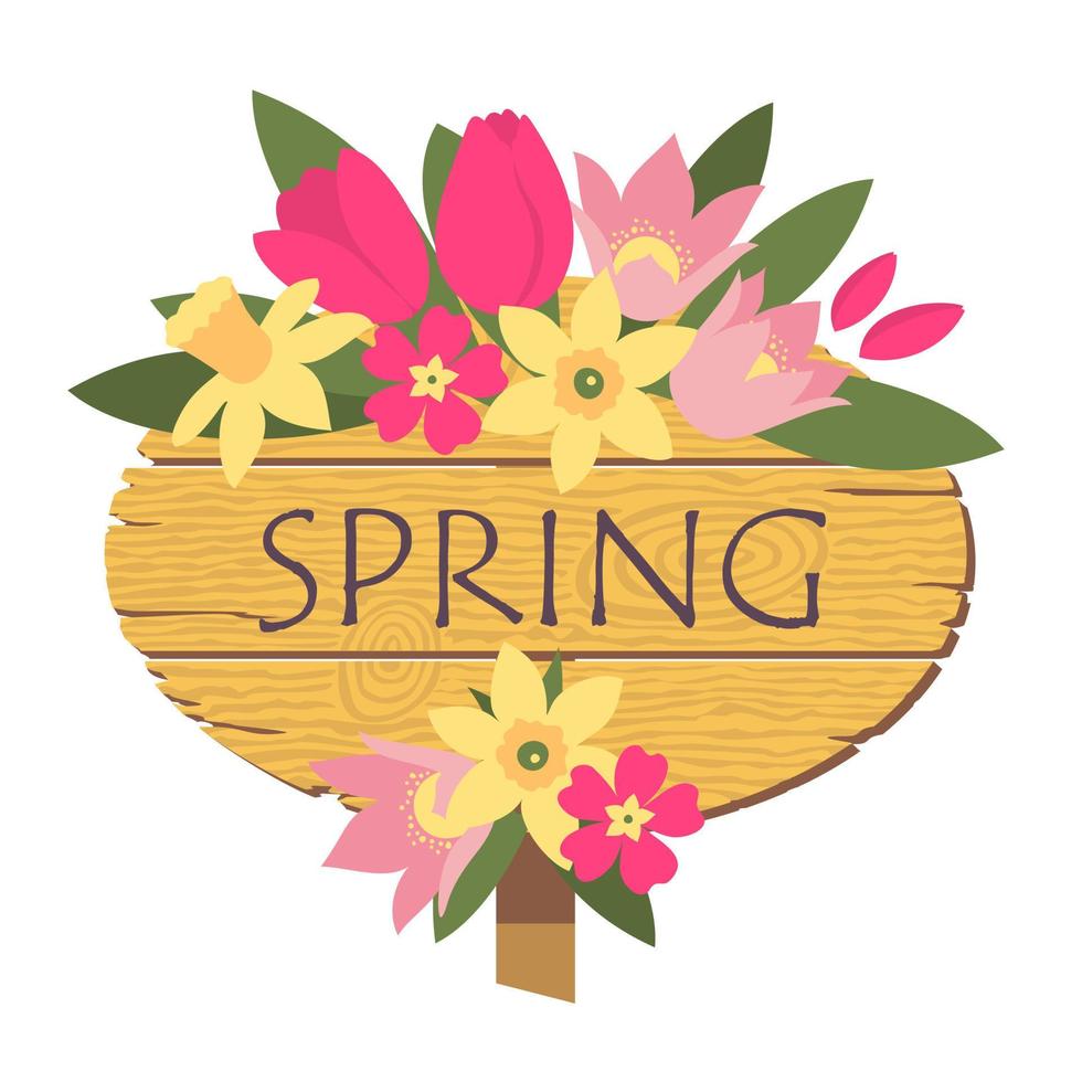 SPRING SIGNBOARD FLOWERS vector