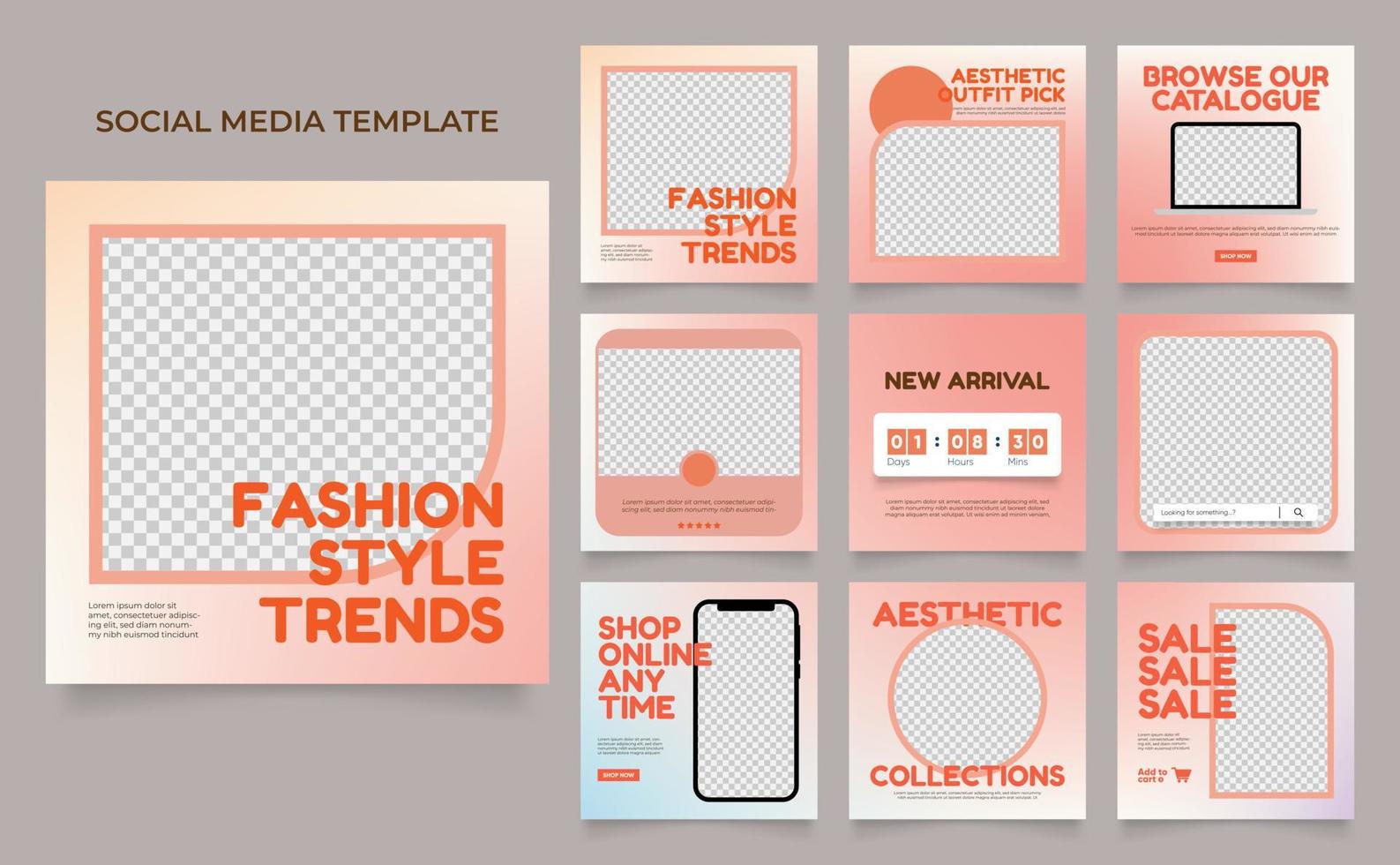 social media template banner fashion sale promotion in pink color vector