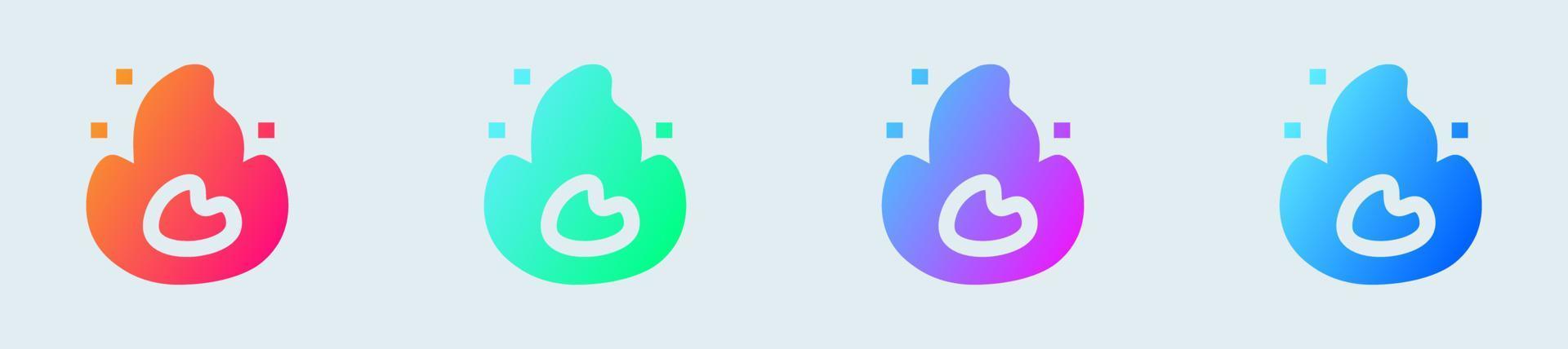 Fire solid icon in gradient colors. Flame signs vector illustration.