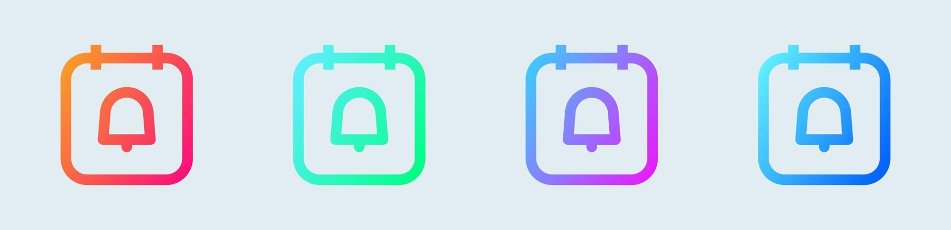 Reminder line icon in gradient colors. Alert signs vector illustration.