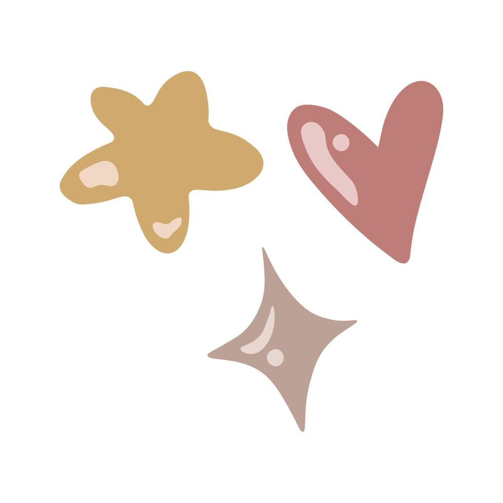 Heart, star and rhombus - abstraction vector