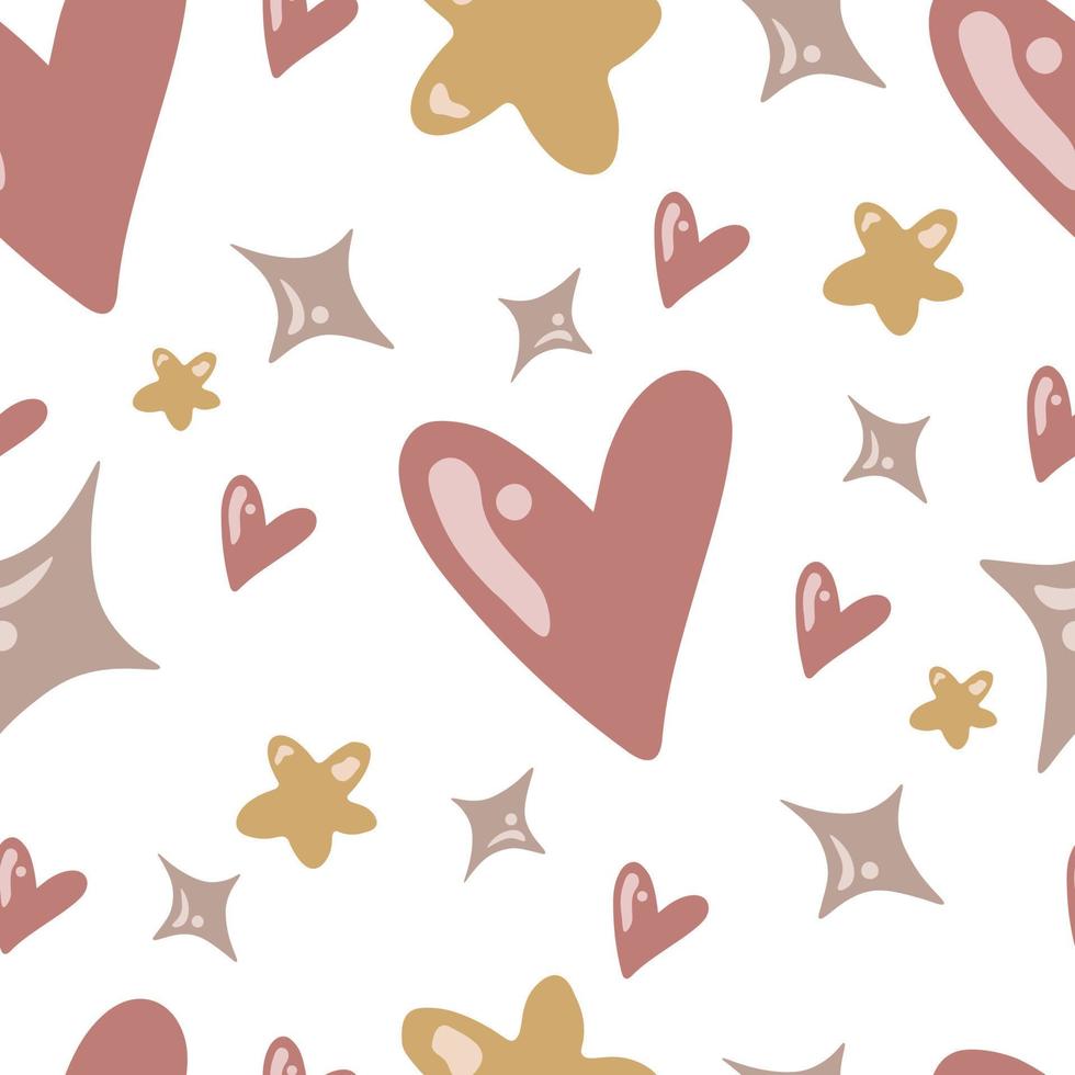 Seamless pattern Heart, star and rhombus - abstraction vector