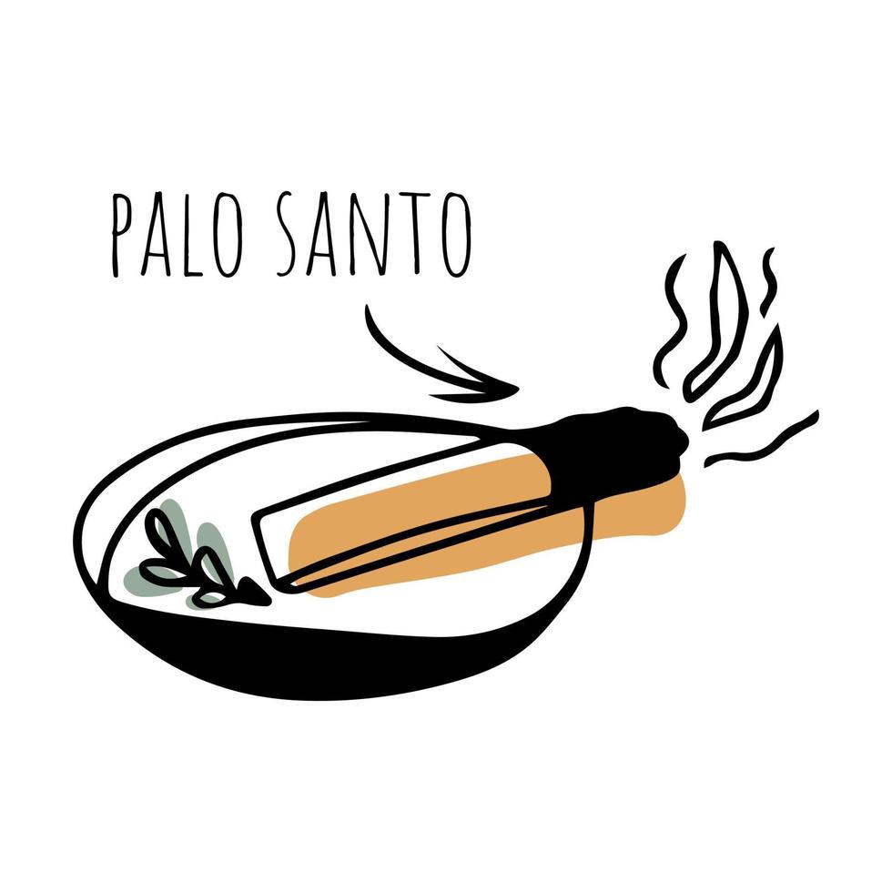 garabatear palo santo, meditación, yo cuidado vector