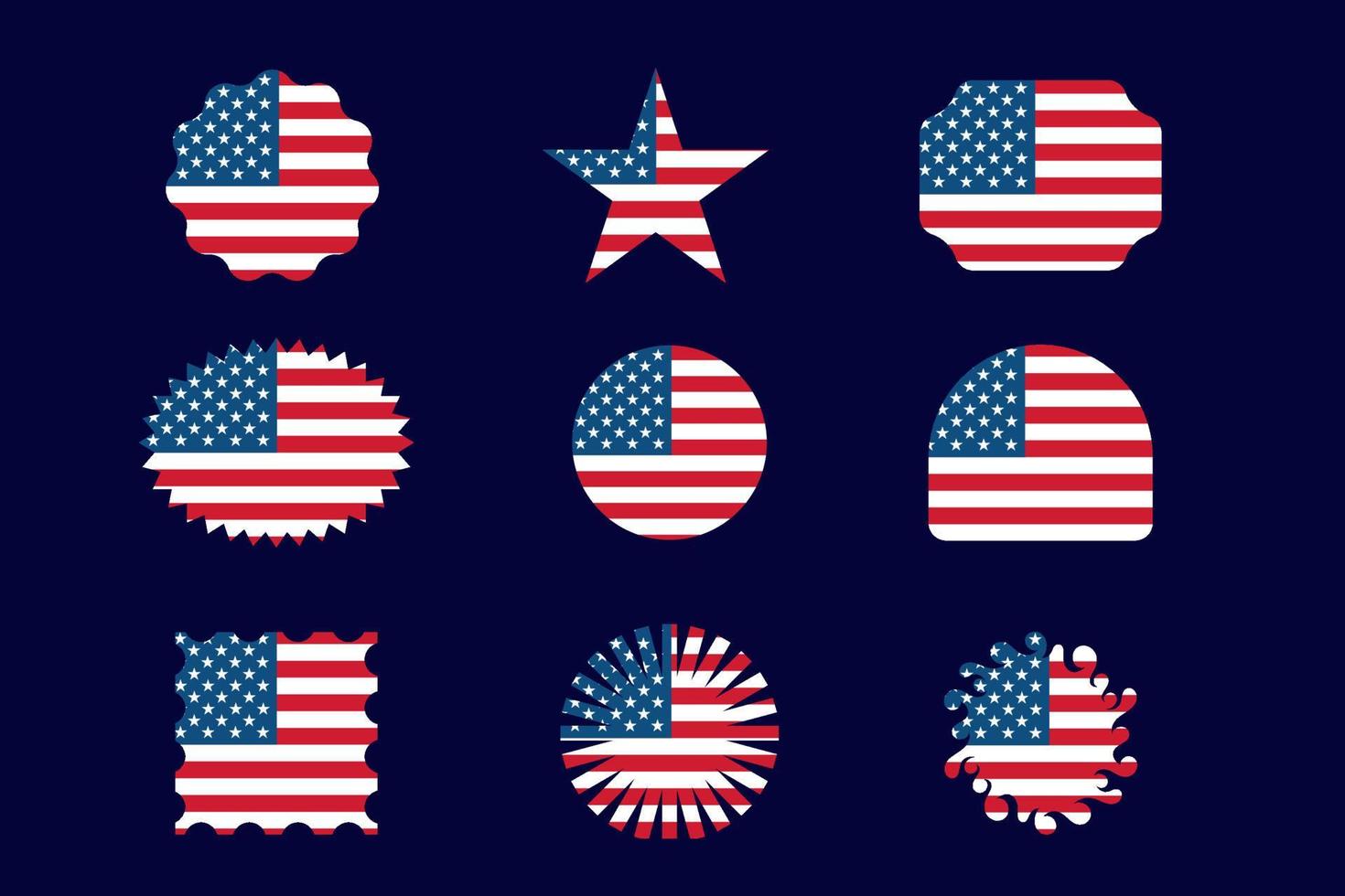 American flag icon design vector