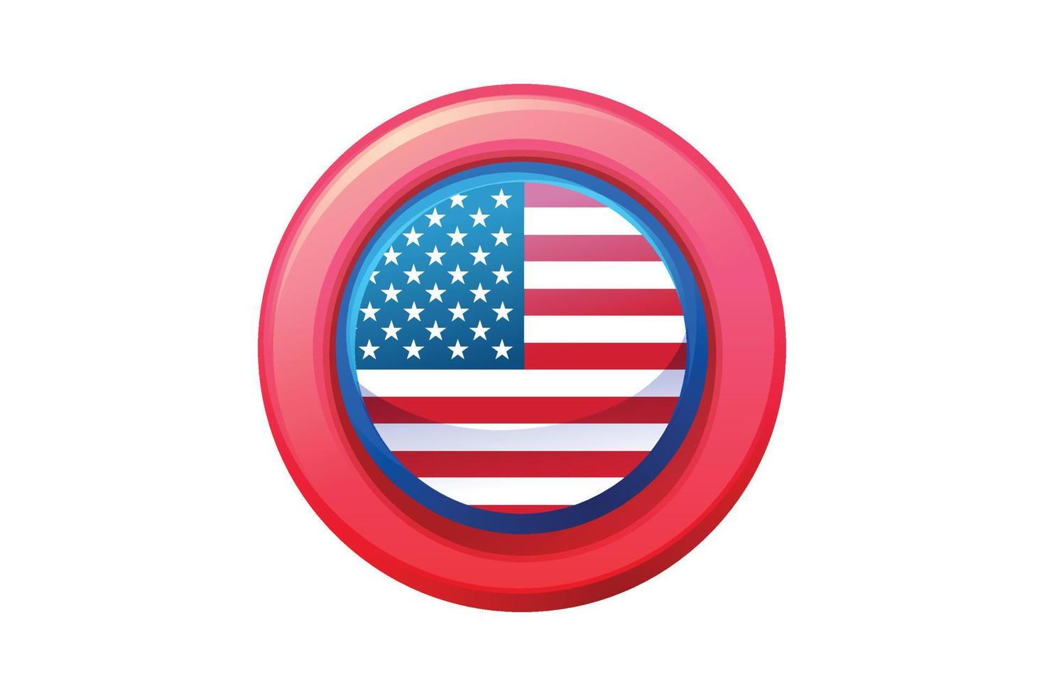 American flag icon design vector