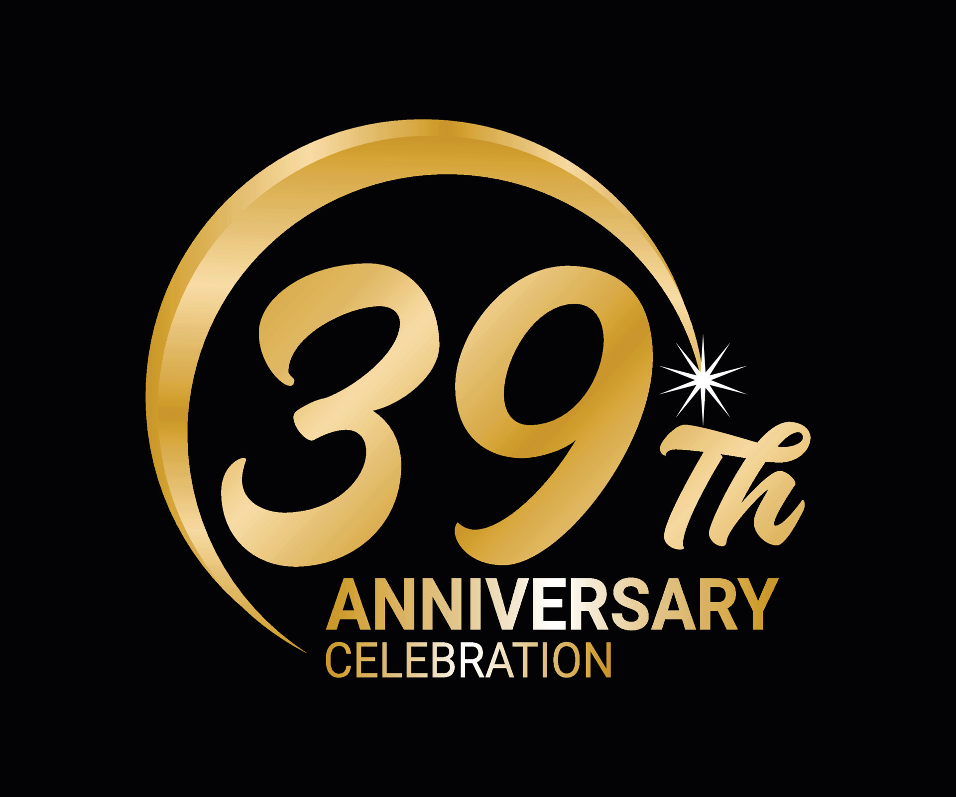 39th Anniversary ordinal number Counting vector art illustration in 39th Anniversary ordinal number Counting vector art illustration in