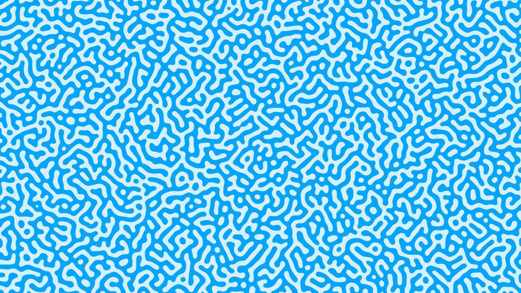 Blue Turing reaction background. Abstract diffusion pattern with chaotic shapes. Vector illustration.