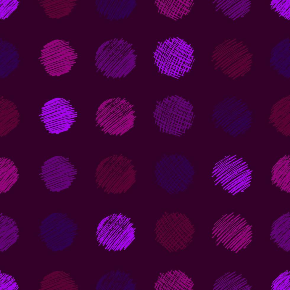 Seamless pattern with hand drawn black circle scribble smear. Abstract grunge texture. Vector illustration