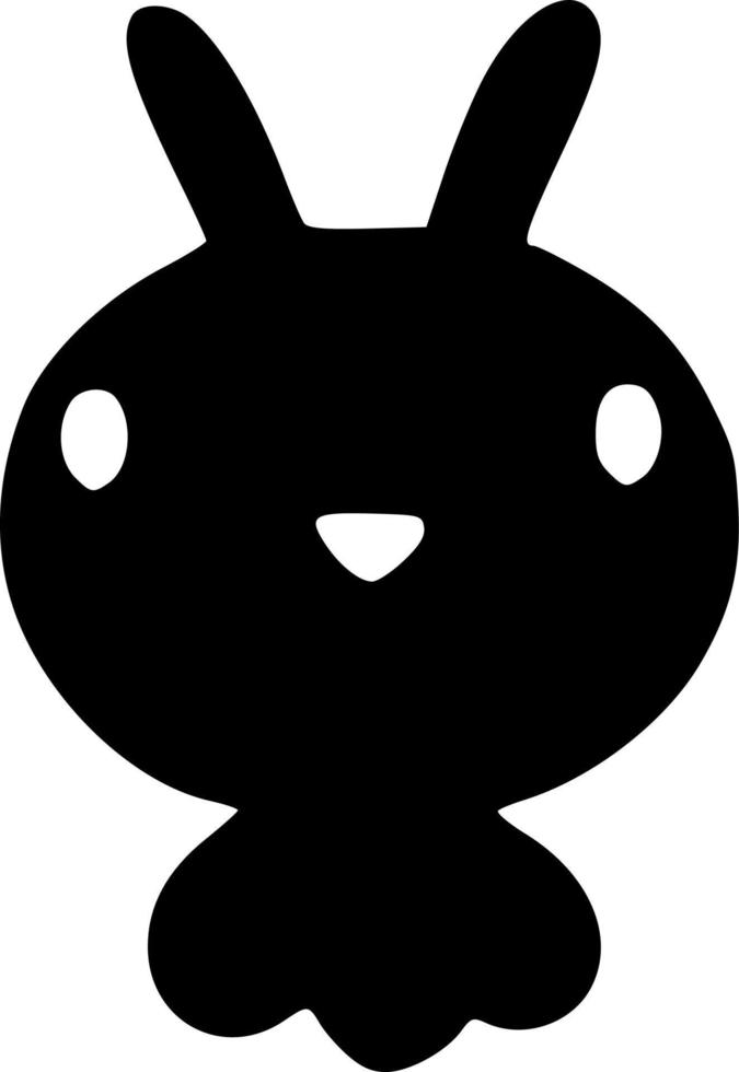 black and white of rabbit shape vector