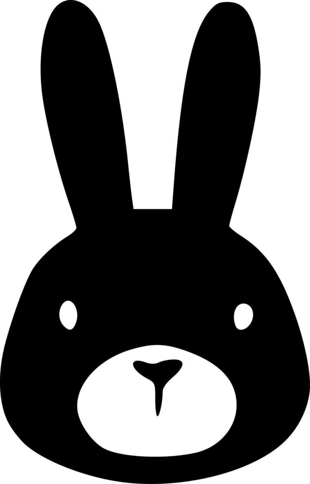 black and white of rabbit shape vector