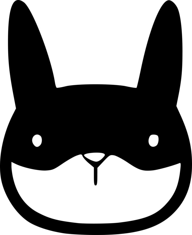 black and white of rabbit shape vector