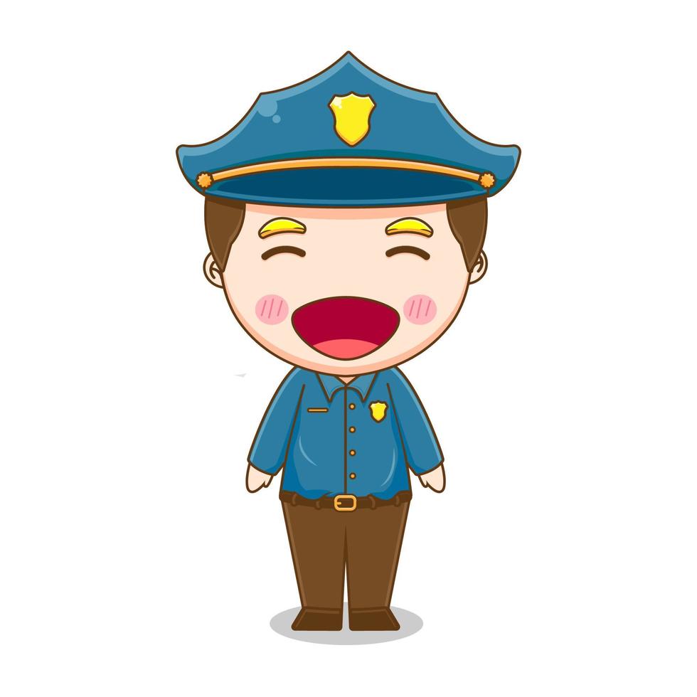 Cute police boy vector design illustrator