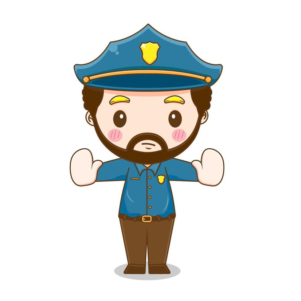 Cute police boy vector design illustrator