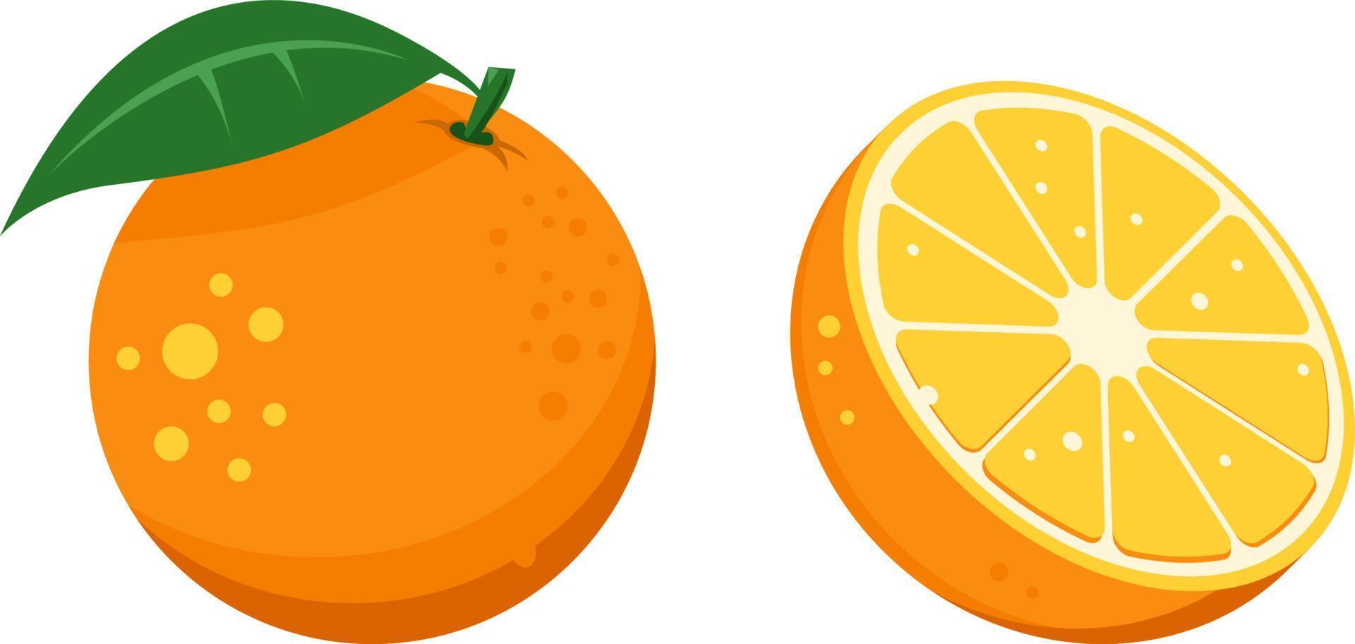 naranja Fruta íconos vector ilustración