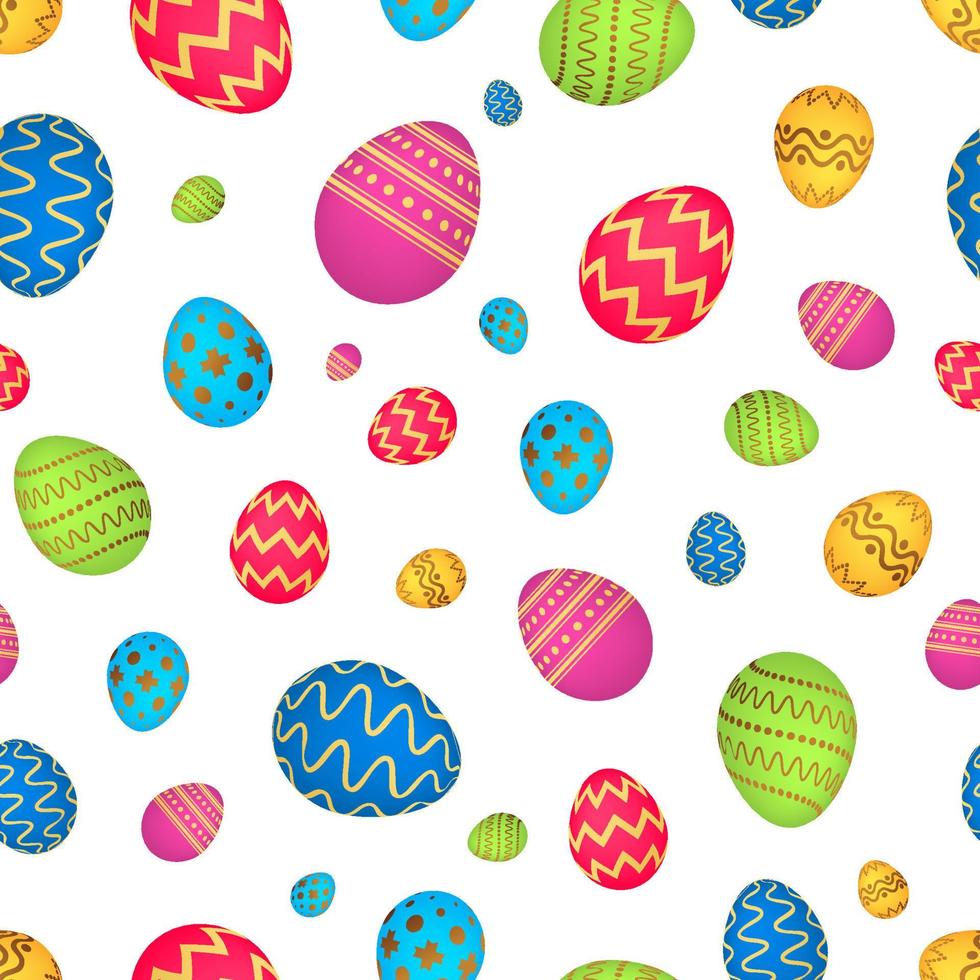 patrón sin costuras con coloridos huevos de Pascua. ilustración vectorial vector