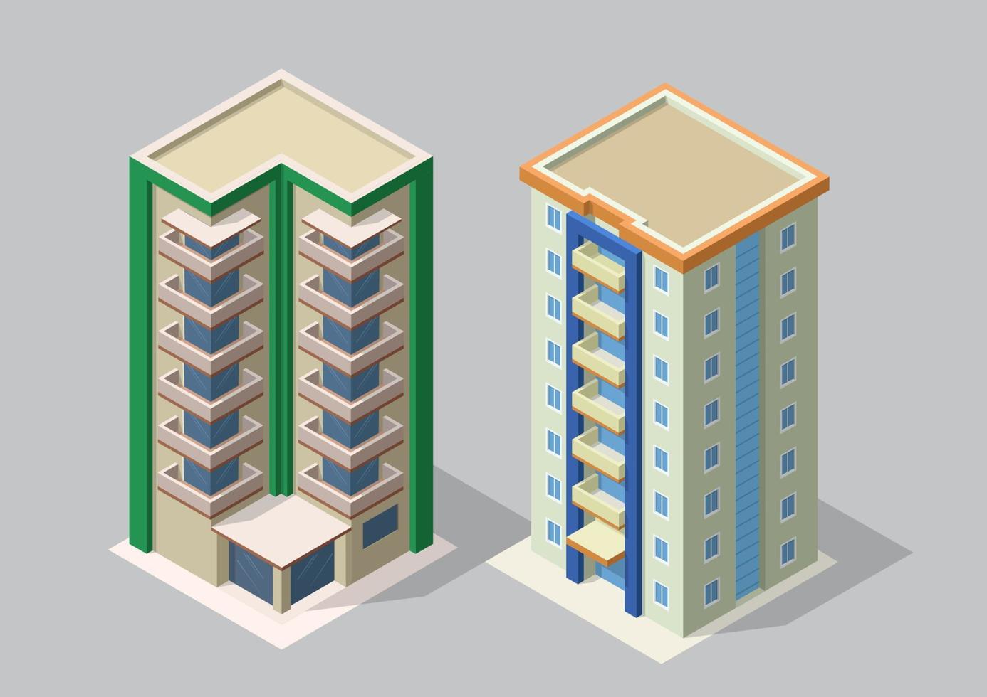 town apartment or office  buildings vector