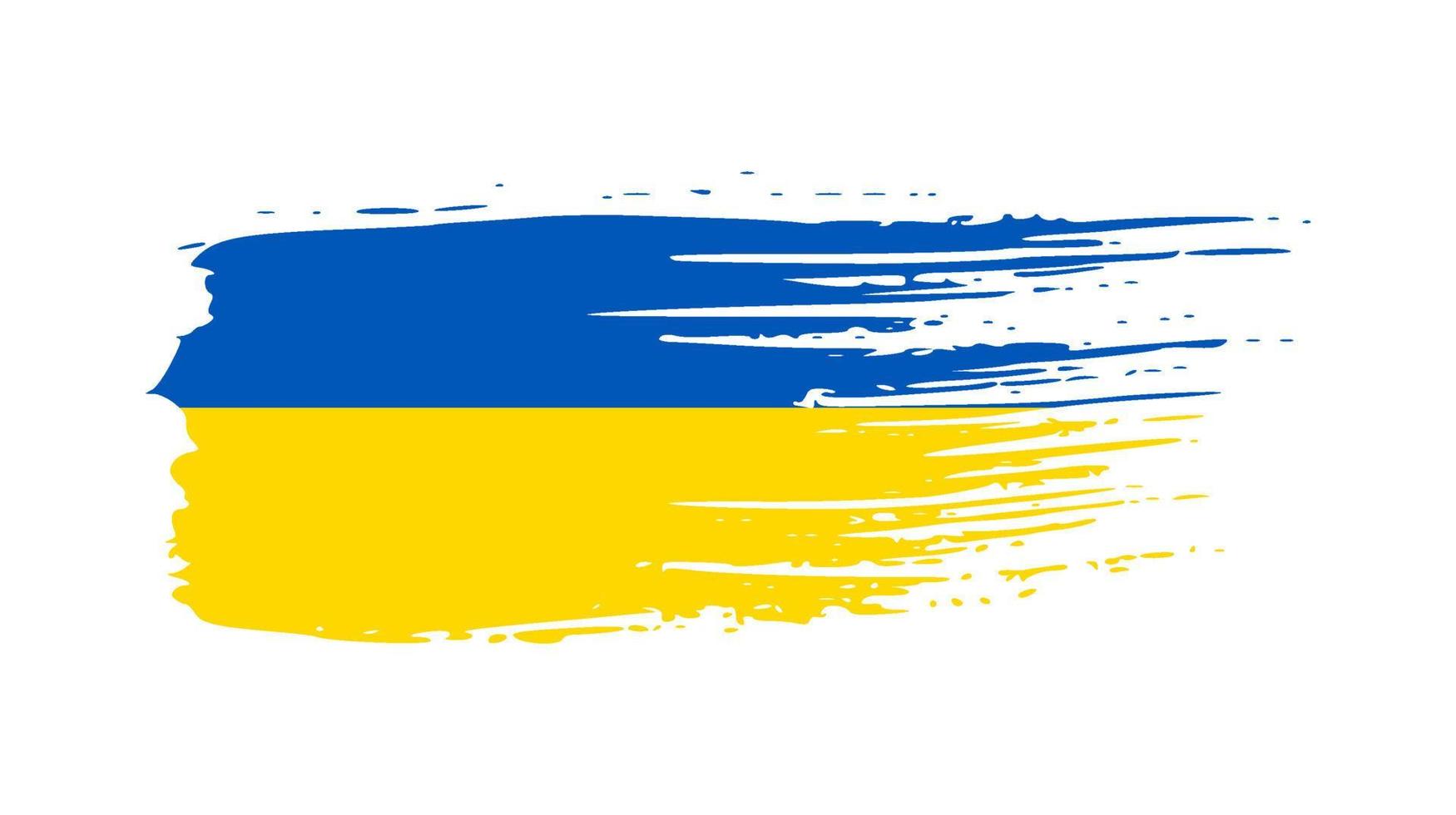 Ukrainian national flag in grunge style vector