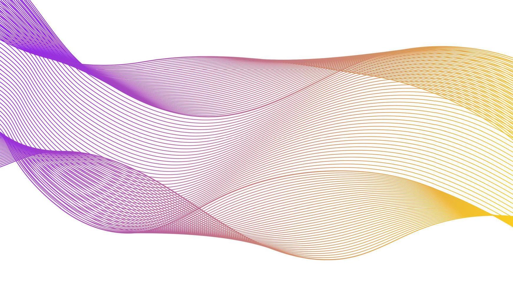 telón de fondo abstracto con líneas de gradiente de onda de colores sobre fondo blanco. Fondo de tecnología moderna, diseño de olas. ilustración vectorial vector