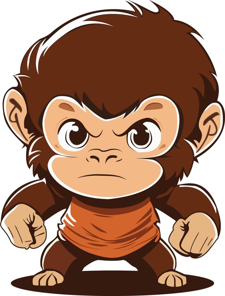 Cute Angry Monkey Vector Illustration