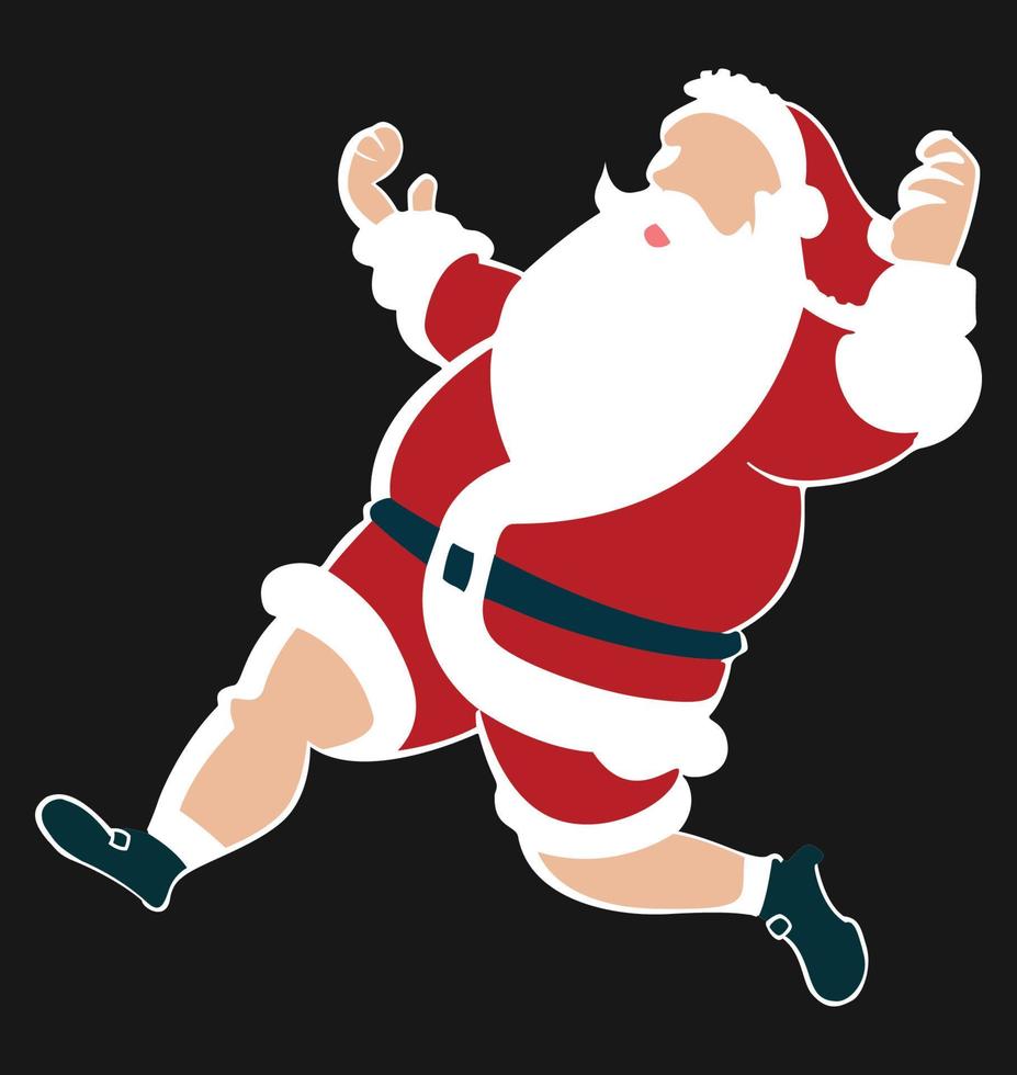 Santa with no eyes and nose running vector illustration