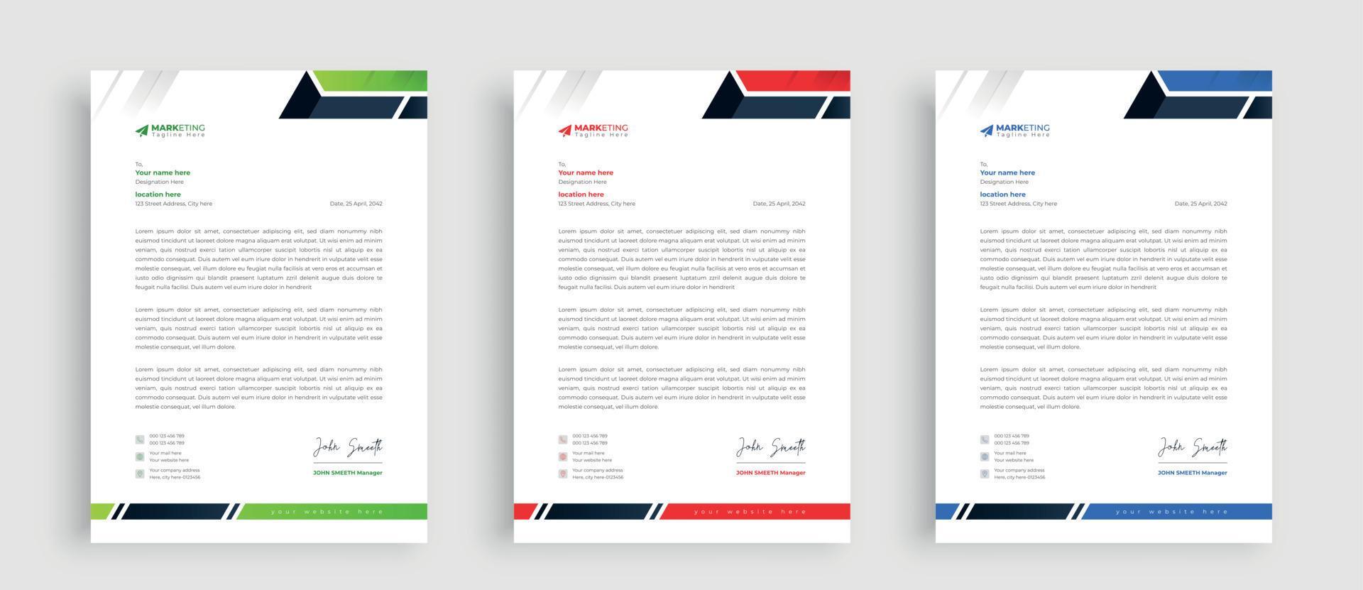 corporate business stationery letterhead template design 21738894