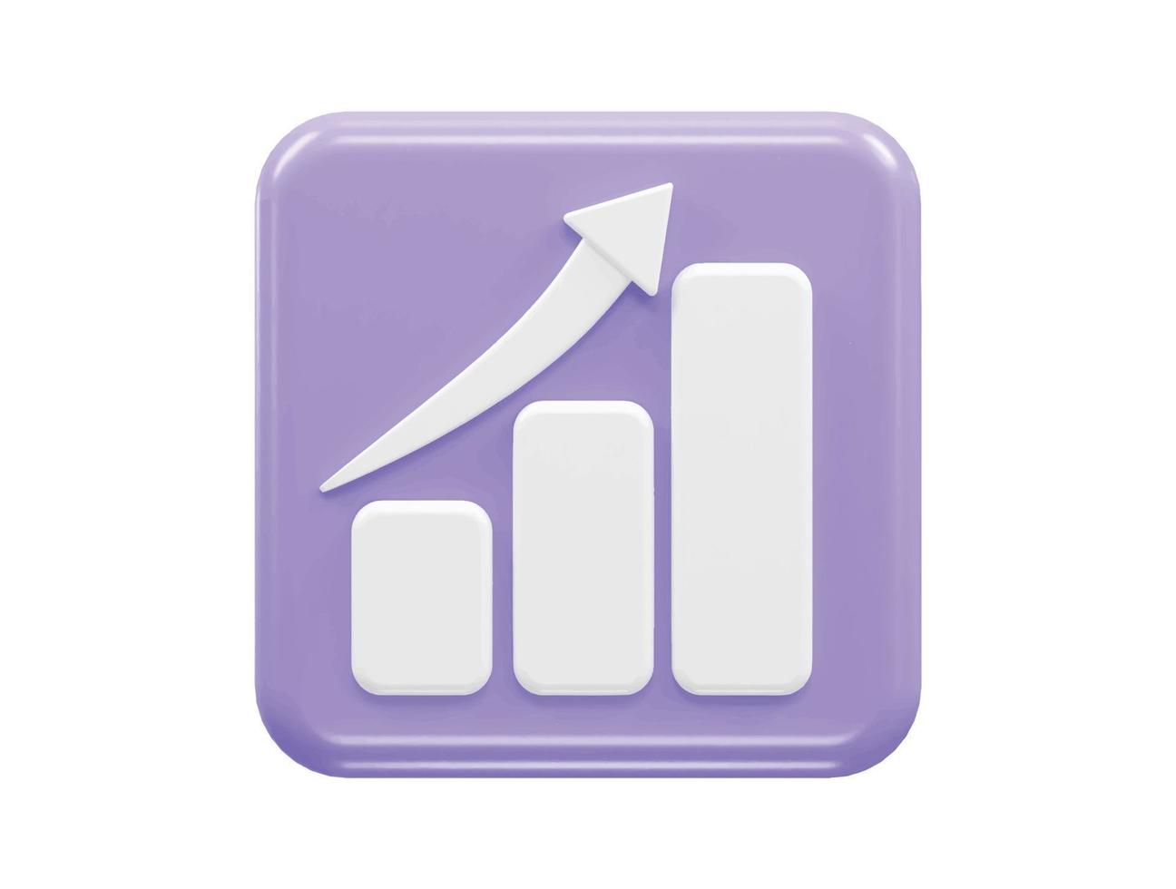 Business grow icon 3d rendering vector illustration