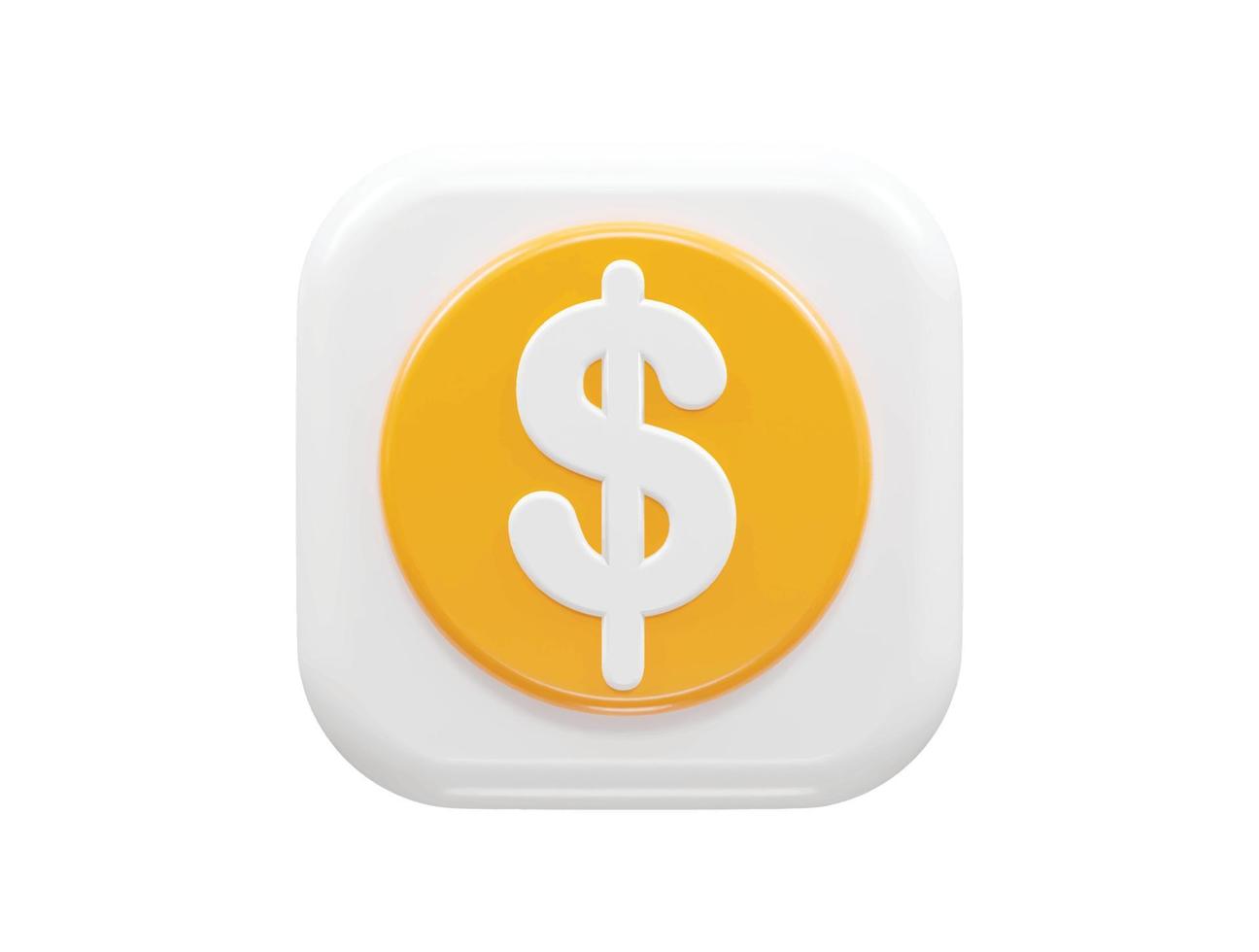 Dollar icon 3d illustration vector element