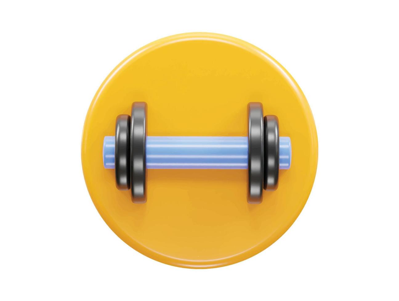 Gym dumbbell icon 3d rendering illustration vector