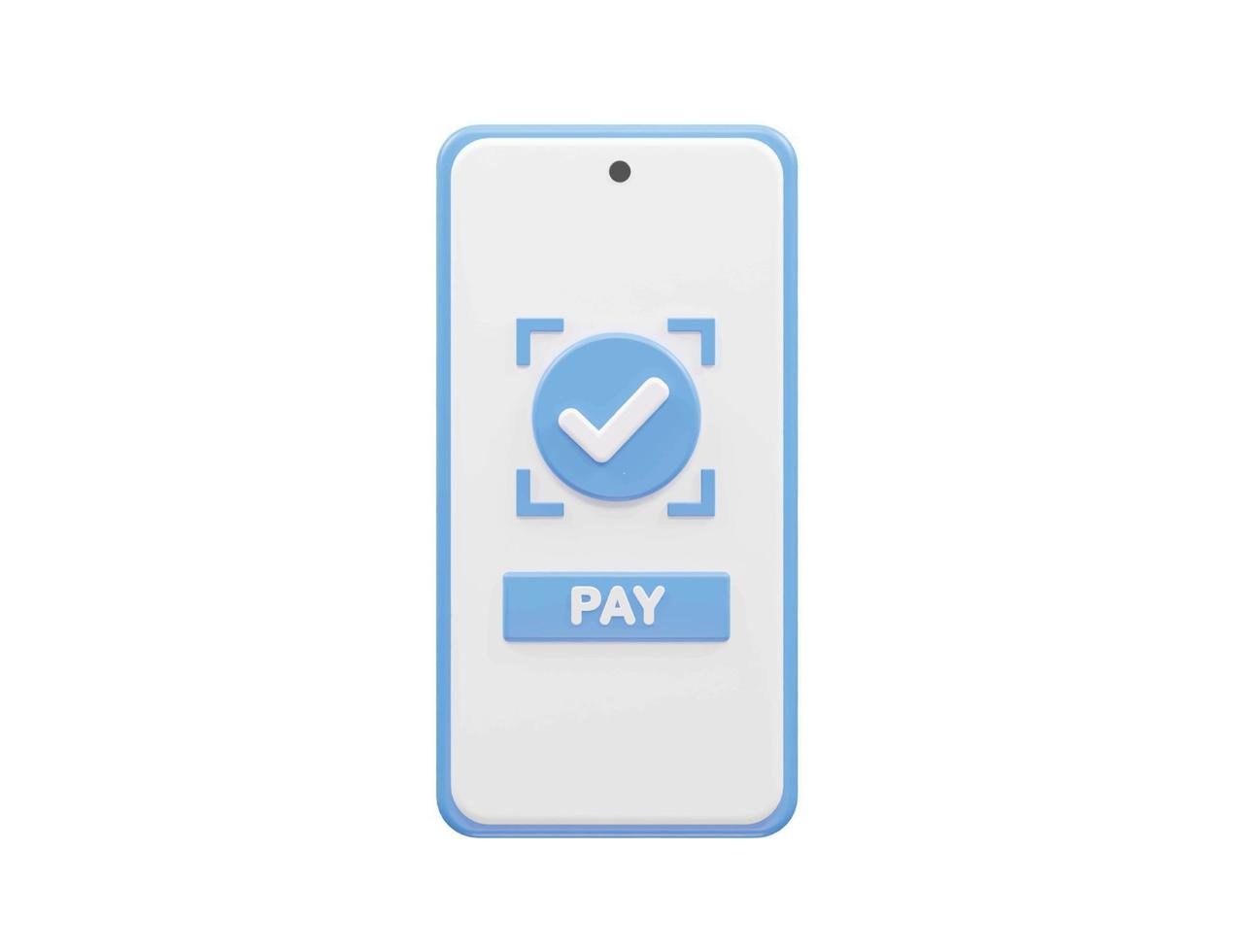 Phone pay verified icon 3d rendering vector