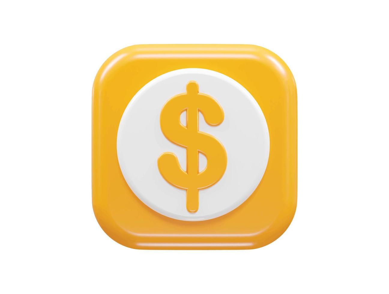 Dollar icon 3d illustration vector element