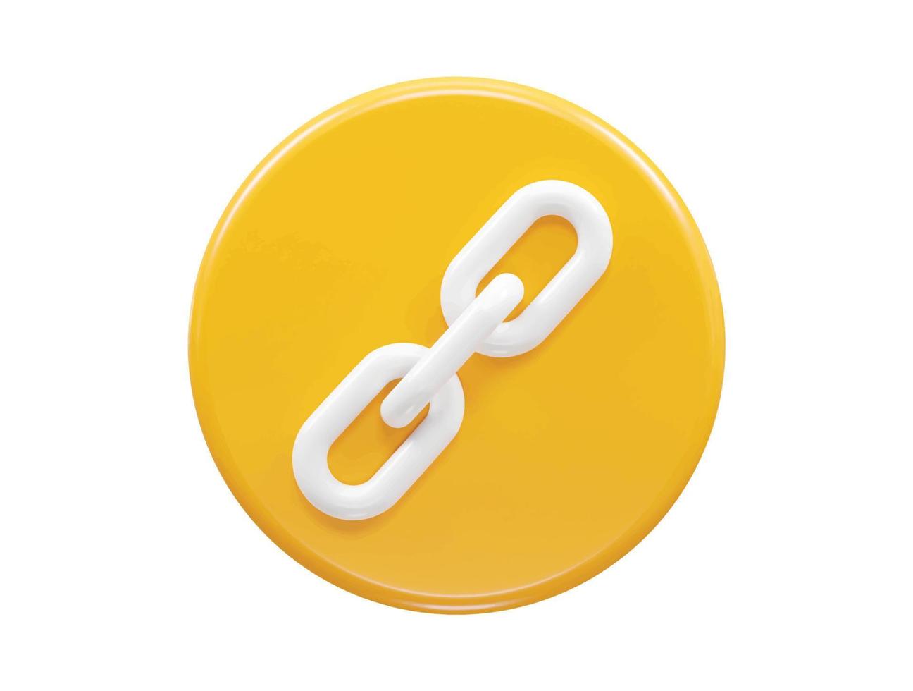 Link chain icon 3d rendering vector illustration