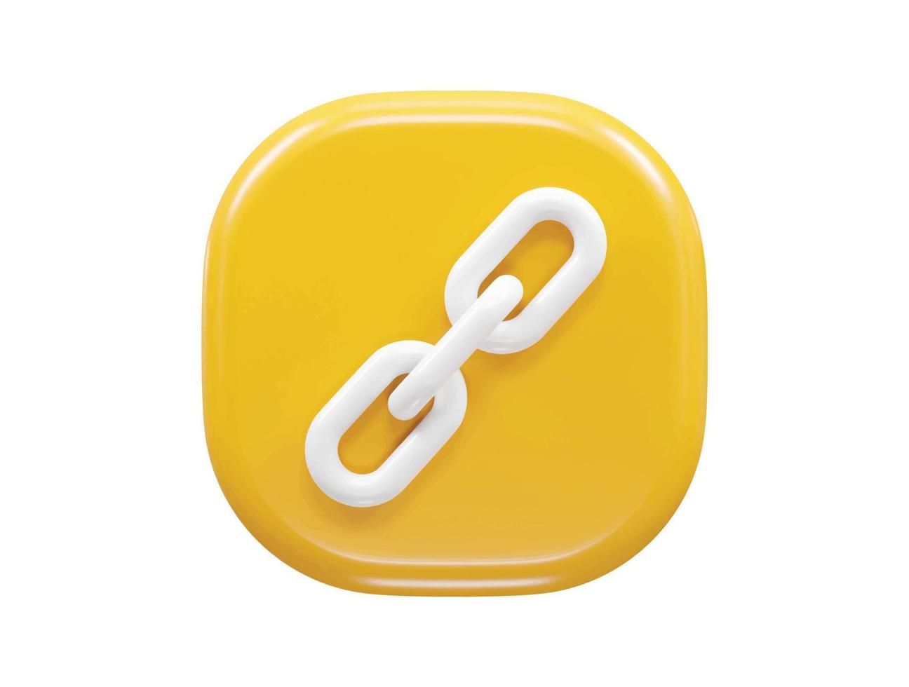 Link chain icon 3d rendering vector illustration