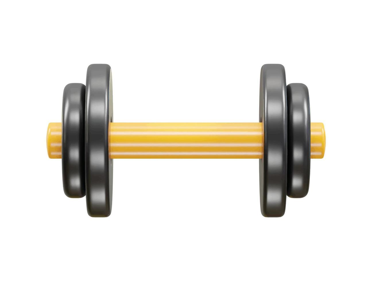 Gym dumbbell icon 3d rendering illustration vector