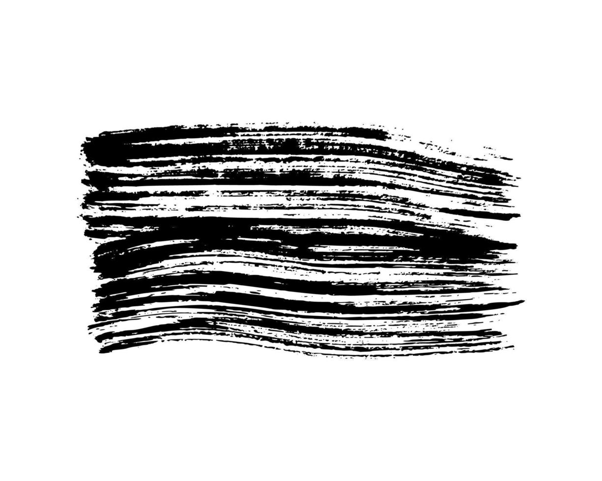 Black brush stroke. Hand drawn ink spot isolated on white background. Vector illustration
